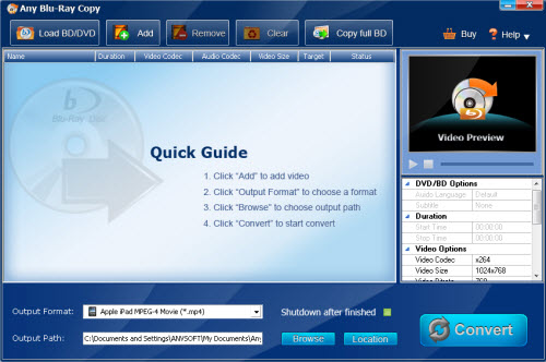 any blu-ray interface