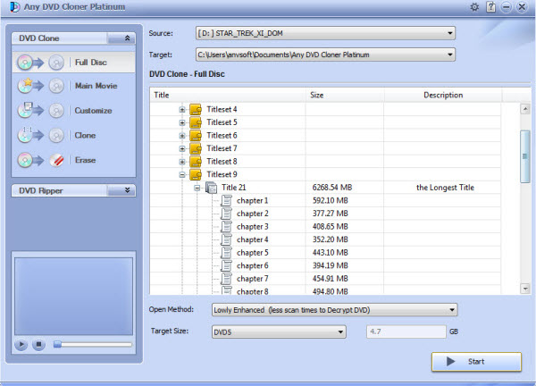 any dvd cloner platinum interface