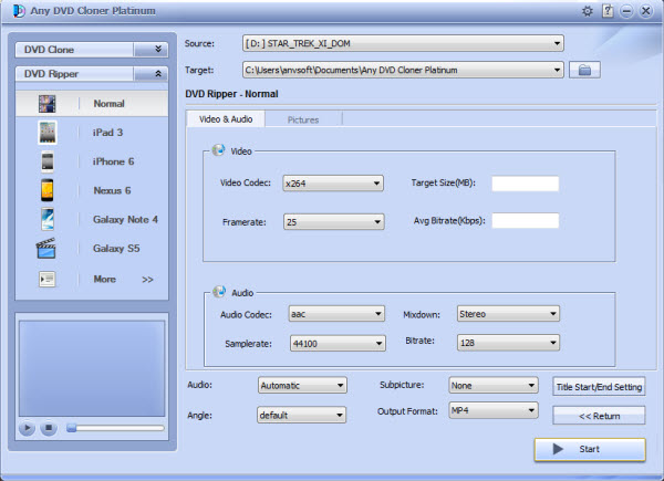 settings for ripping dvd movies